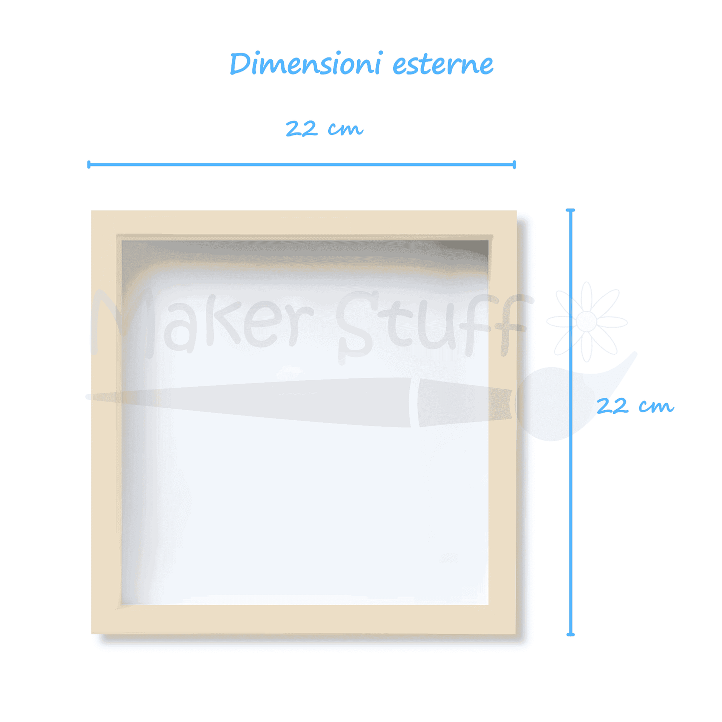 Cornice Shadow Box 22x22 cm Legno