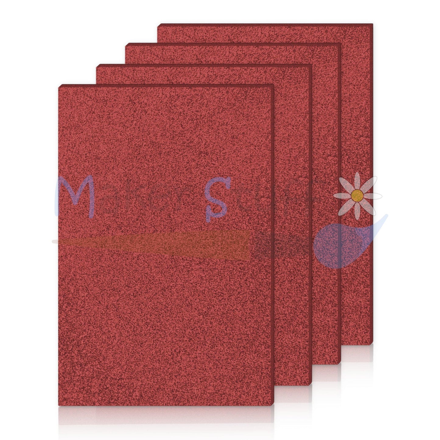Acrilico Rosso Glitterato 3mm lastra 30x20 cm