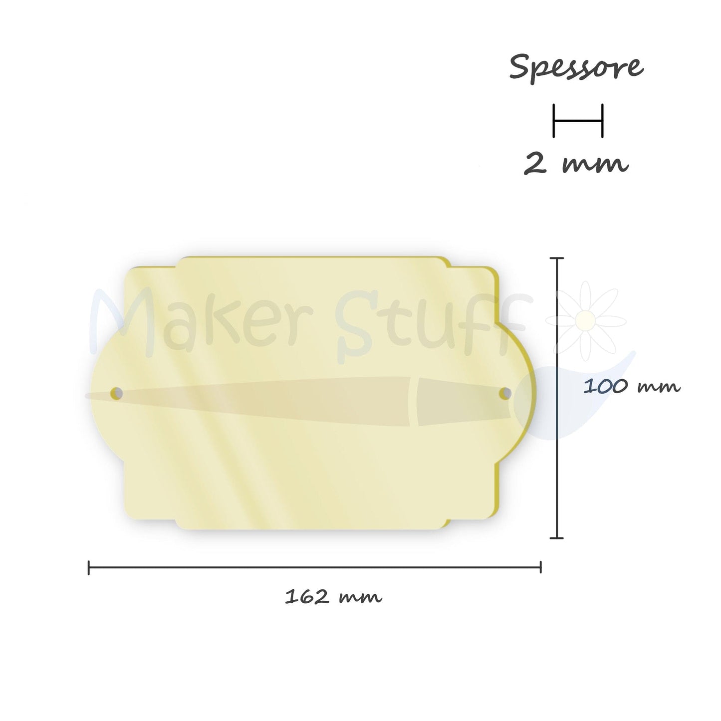 Fuoriporta sagoma Acrilico Oro Specchio