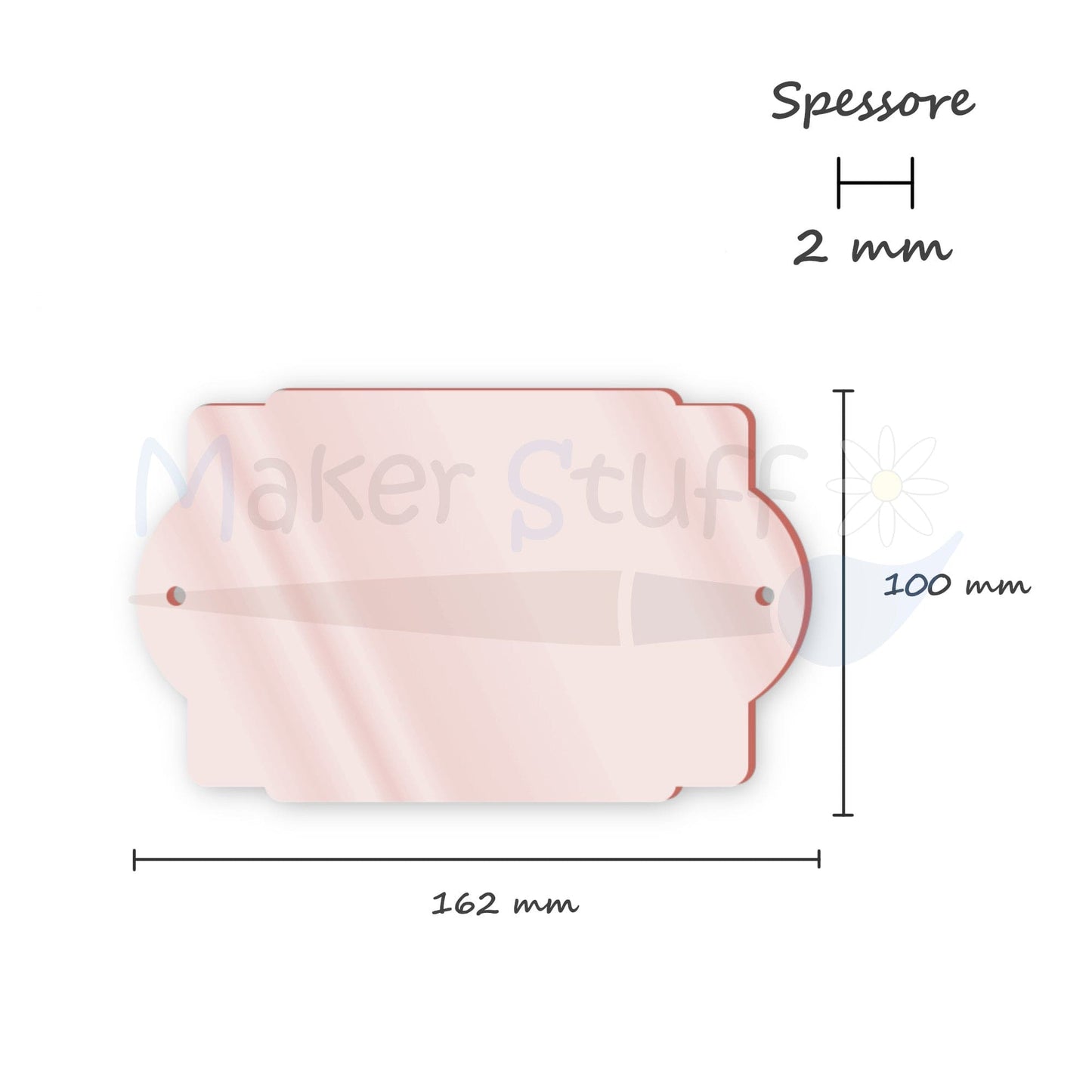 Fuoriporta sagoma Acrilico Rosa Gold Specchio