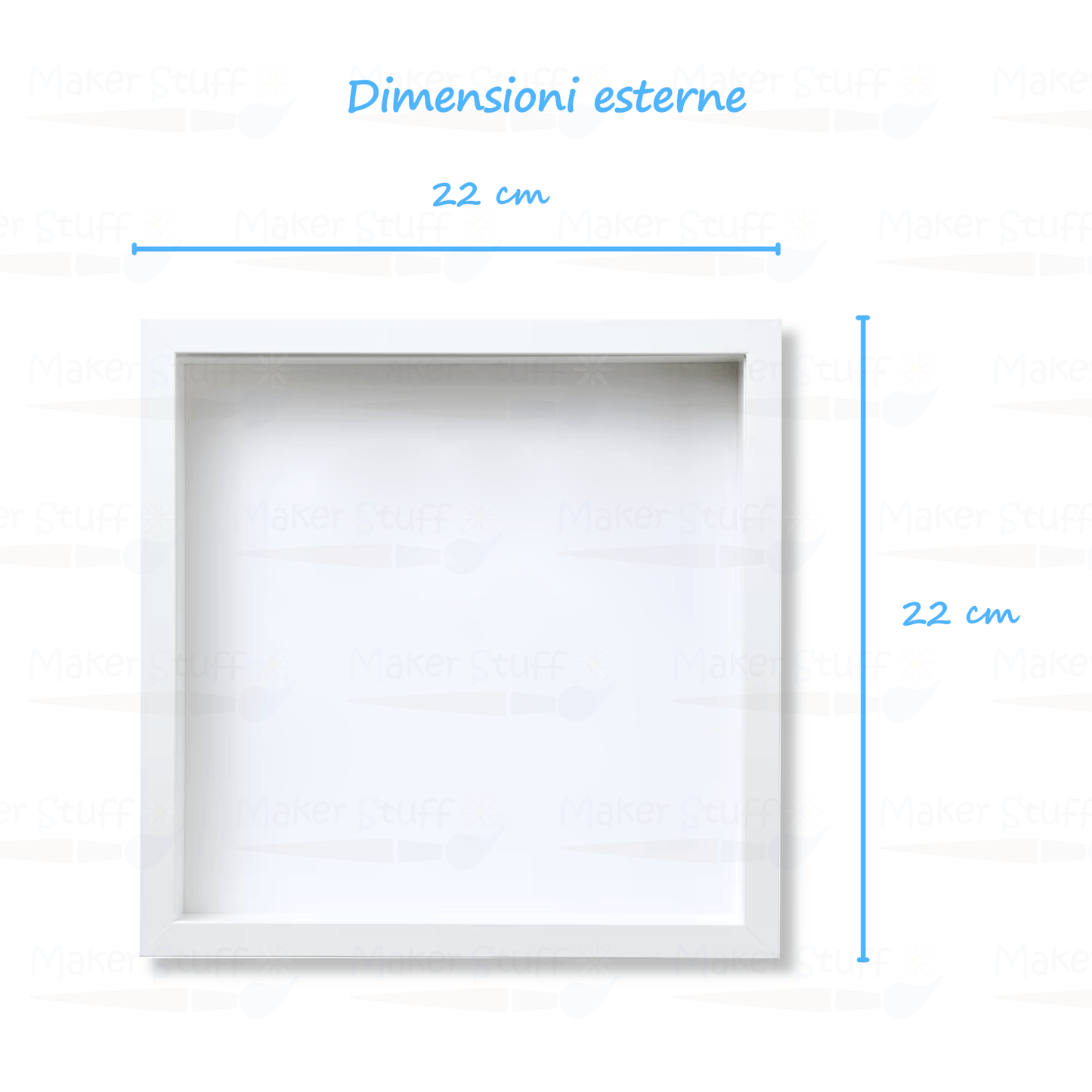 Cornice Shadow Box 22x22 cm Bianca