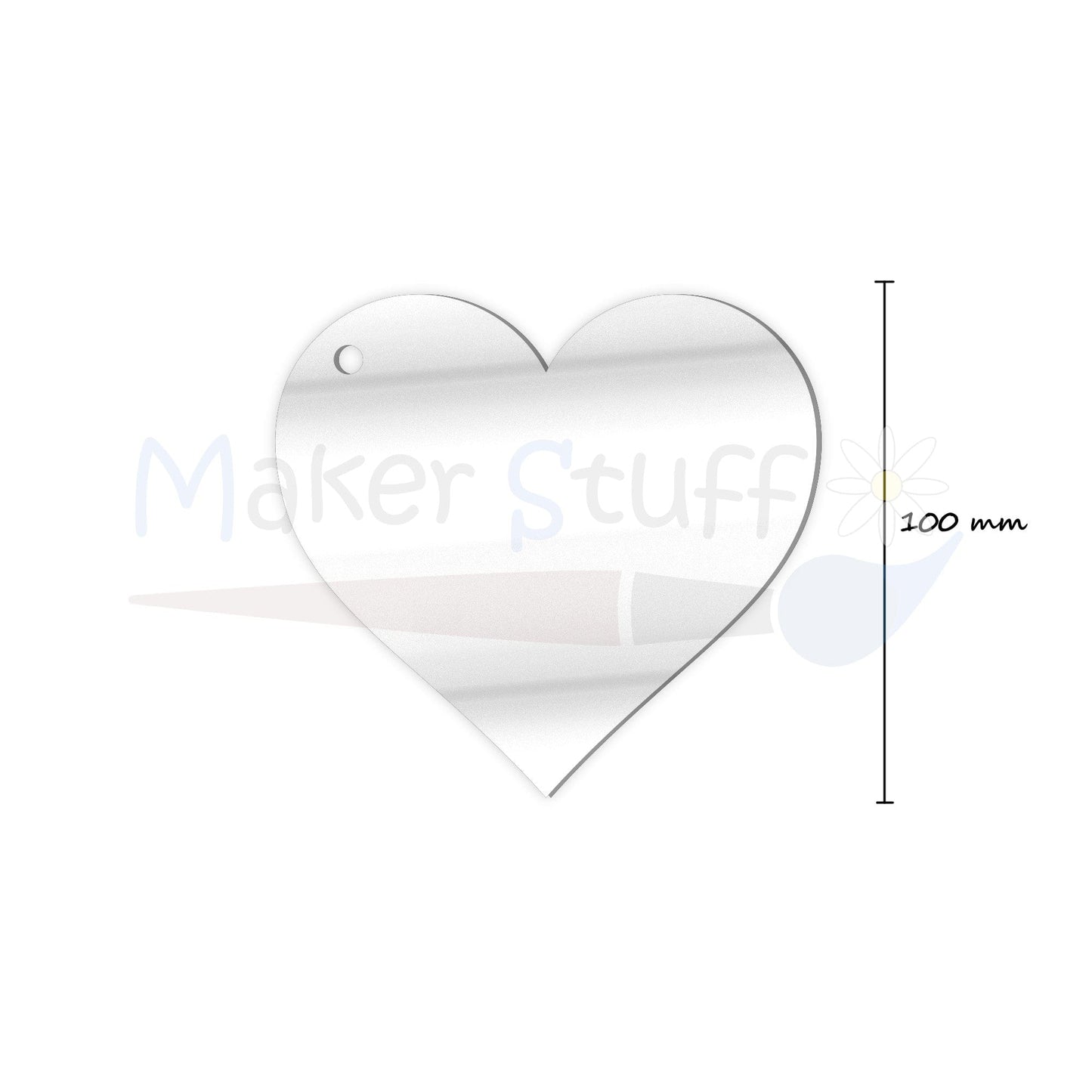 Cuore Argento Specchio 100mm