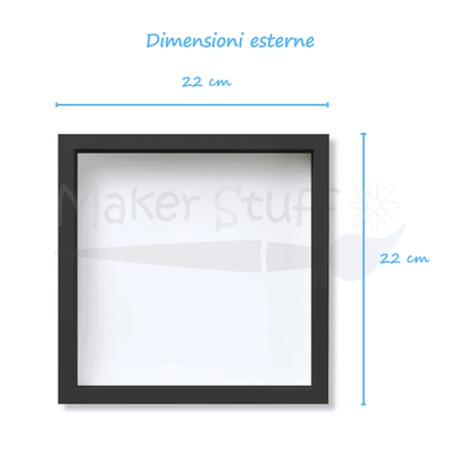 Cornice Shadow Box 22x22 cm Nera