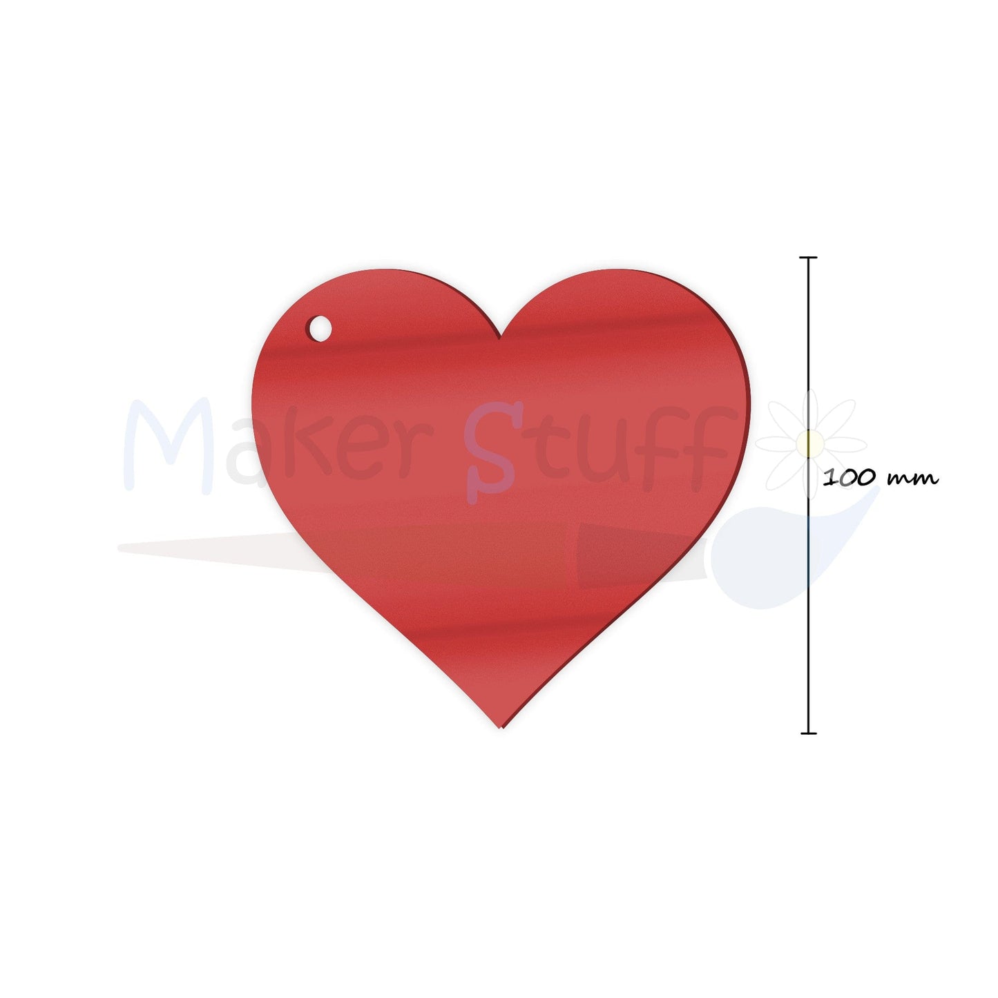 Cuore Rosso Specchio 100mm