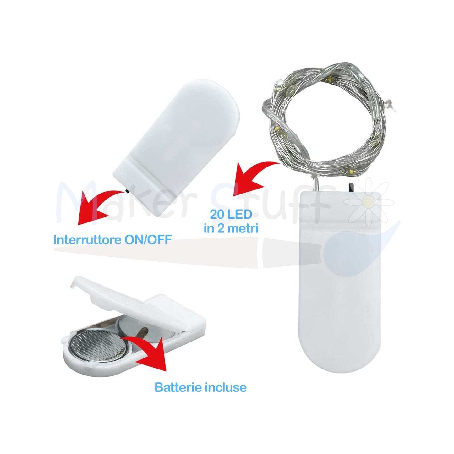 Luci Led decorativi striscia 2 metri multicolore